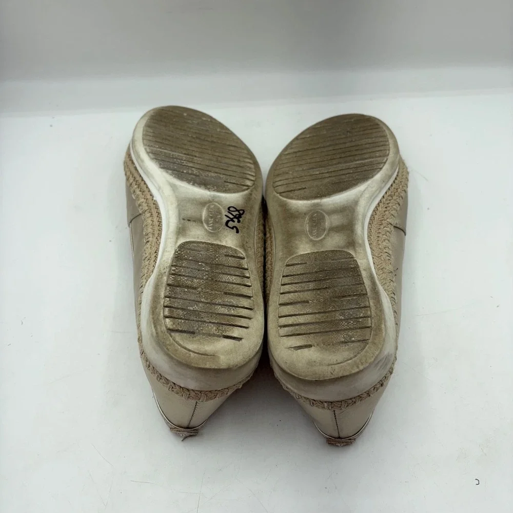Anne Klein I Flex Zasha Espadrille Loafers Gold Metallic Woven‎ Size 9.5